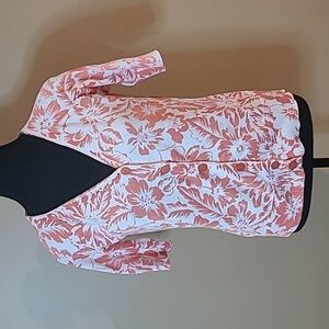 DENVER HAYES V-Neck Short Sleeve Cardigan, Size Small